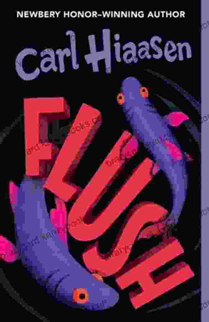 Flush Book Cover By Carl Hiaasen Featuring A Man In A Speedo Being Flushed Down A Toilet Flush Carl Hiaasen